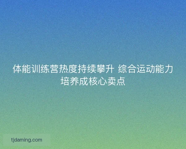 体能训练营热度持续攀升 综合运动能力培养成核心卖点