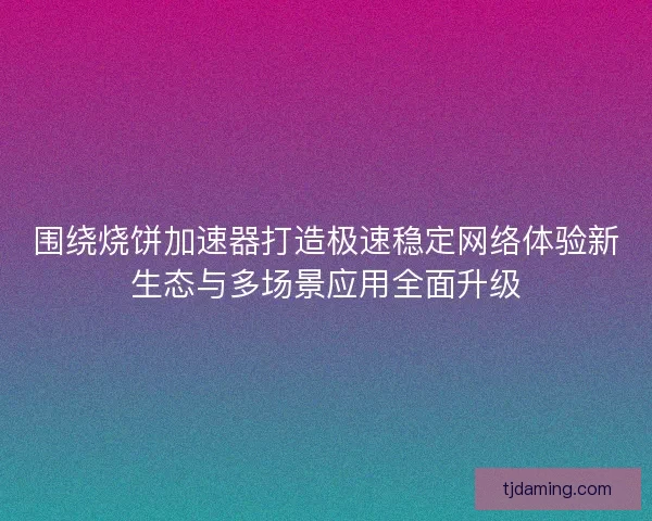 围绕烧饼加速器打造极速稳定网络体验新生态与多场景应用全面升级